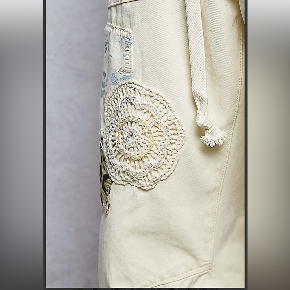 POL Cream Twill Pants with Patchwork - Picture 5 of 8